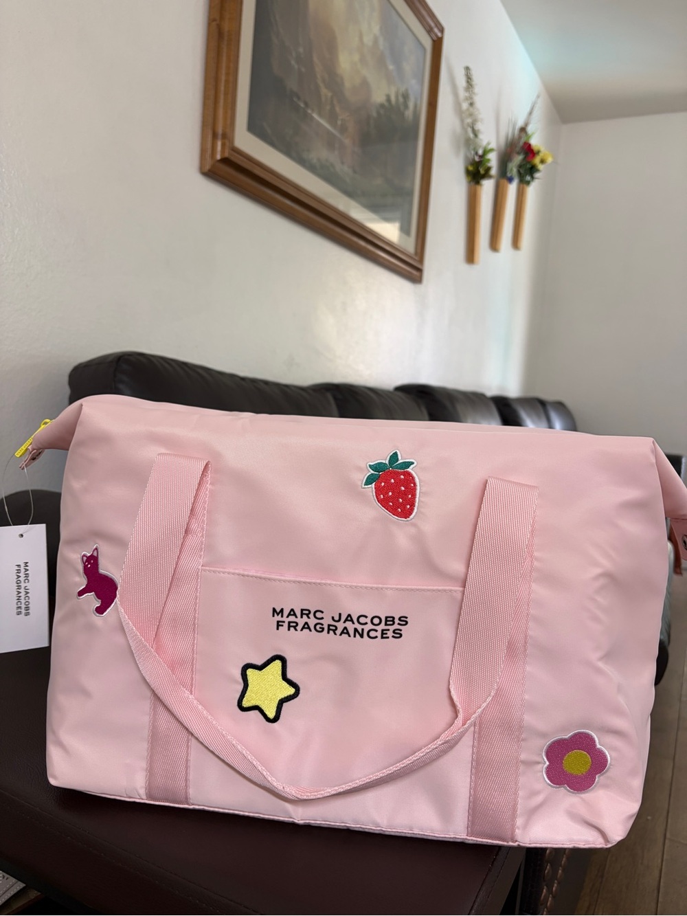 Marc Jacobs Fragrances Pink Sticker Duffle Bag - Picture 2 of 9